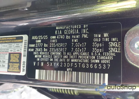 2026 Kia Sportage Lx from USA, damaged, VIN 5XYK23DF5TG366537